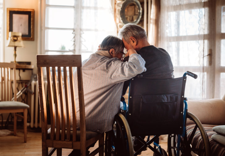 People sitting together at home.