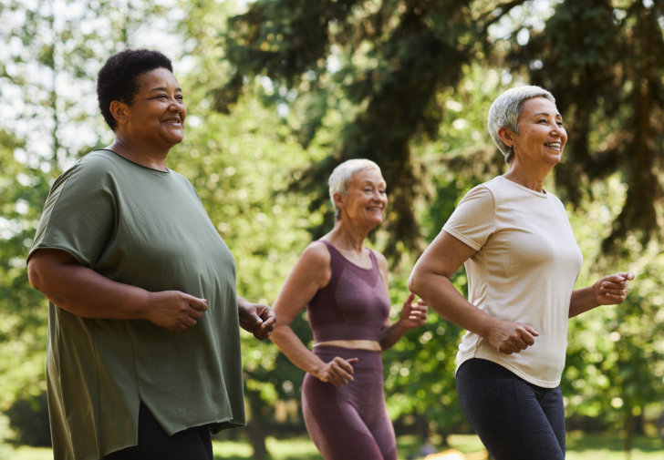 Group of elders jogging